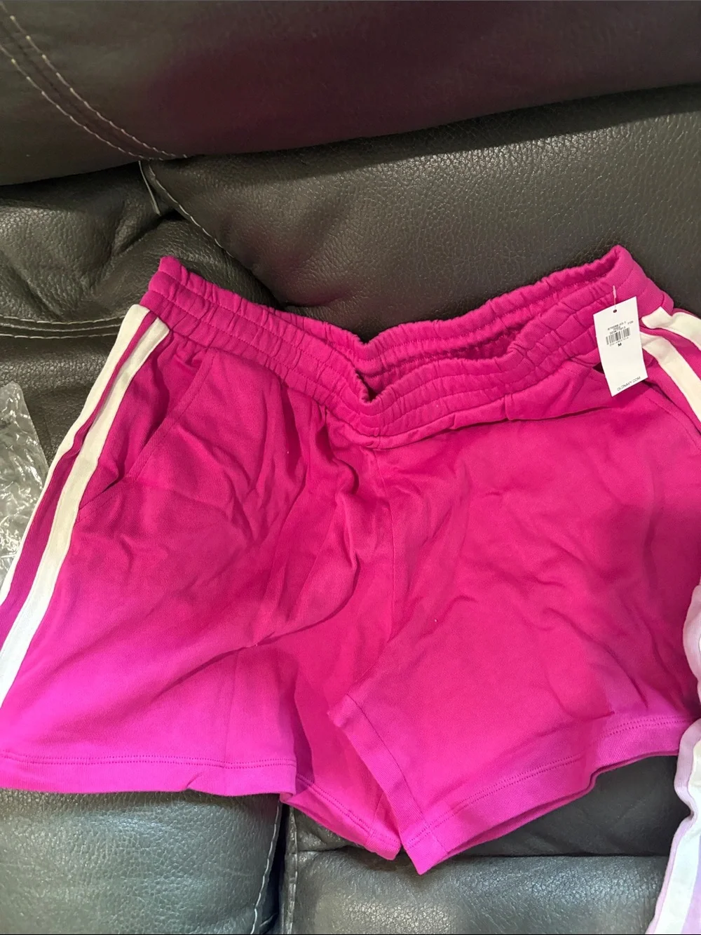 Old navy set of two sweat shorts in dragon fruit and lilac 5 in inseam